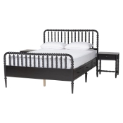 Baxton Studio Lucera 3-Piece Bedroom Set, Queen, Black